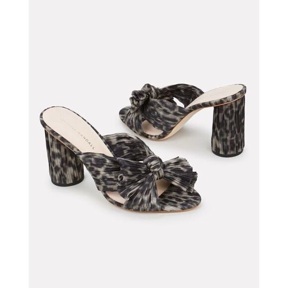 LOEFFLER RANDALL Penny Knotted Leopard Slide Sandals in Brown - Picture 2 of 9